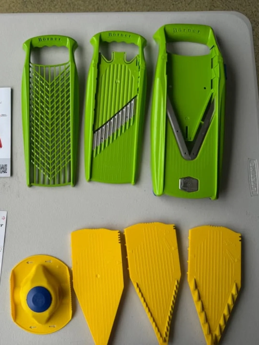 Borner V5 Powerline mandoline slicer with grater, waffle, safety guard